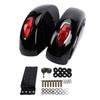 Motorcycle Hard Saddle Bags with Light and Lock Set ABS Plastic Universal Motorbike Side Bag for Most Motorbike Glossy