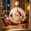 Santa Claus Window Light Christmas Suction Cup Light, Xmas Tree Glass Mirror Hanging Snowman Ornament, Holiday Party Acrylic Decor Soft Glow