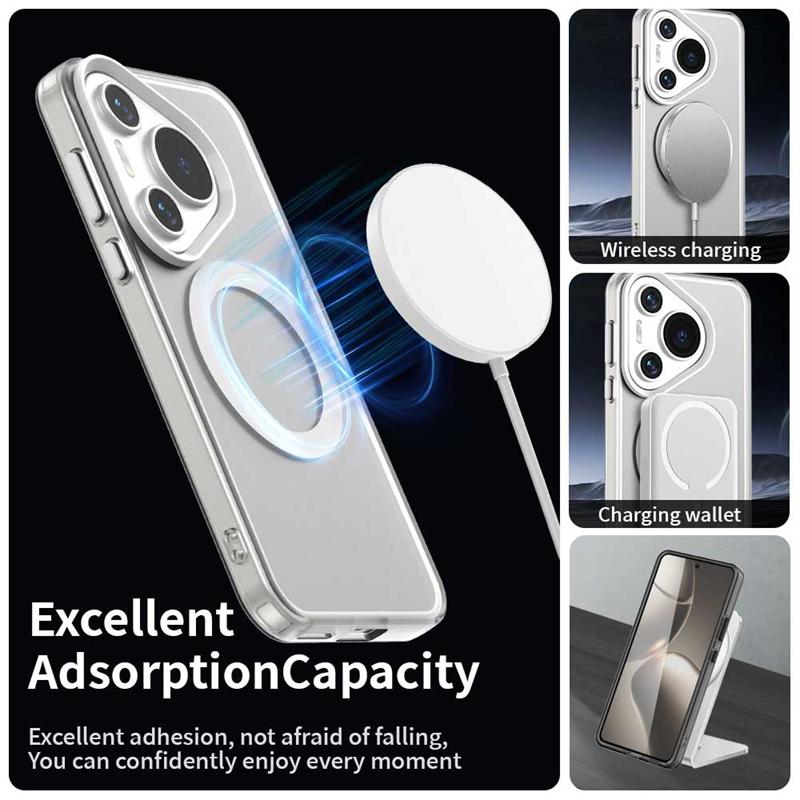 For Huawei Pura 70 Pro Case Cover Pura 70 Pro Capa New Annular Magnetic Matte Clear Wireless Charging Fundas Huawei Pura 70 Pro