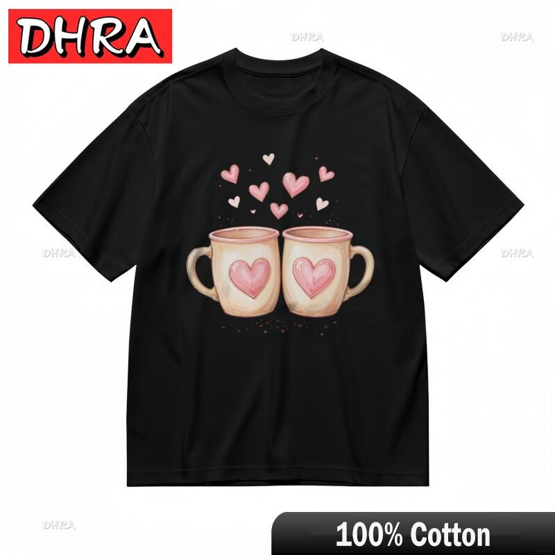 

Womens Fashion Trend Classic TShirt Mug with Heart Steam Lovely Design Tee Gym Tops TShirts Australian for Gifts Boyfriend 4XL