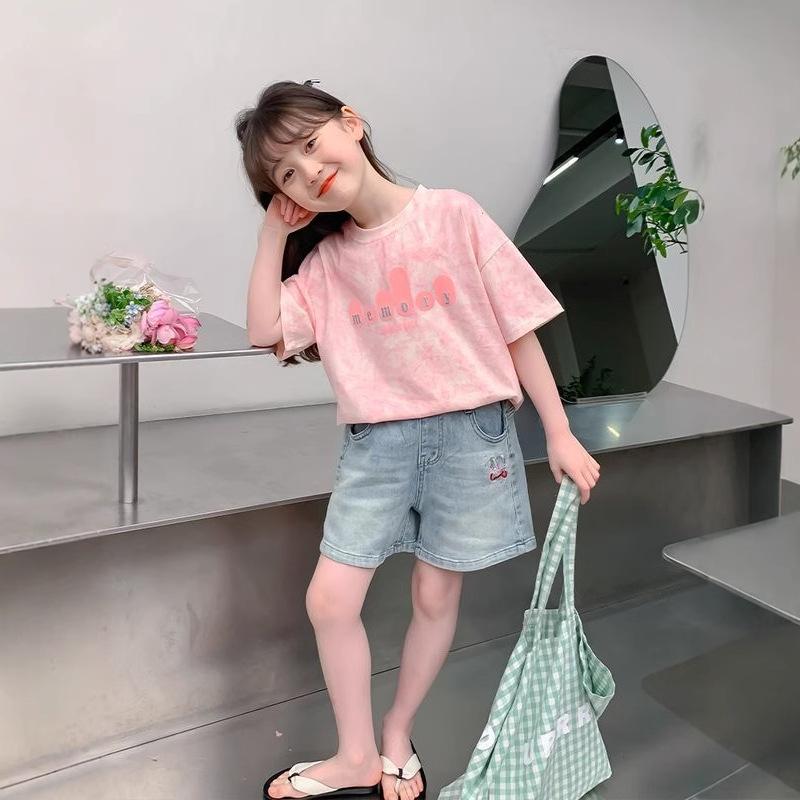 Girls Summer Stylish Short Sleeve T Shirt Fashionable Kids Tops