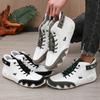 Men's White High Top Shoes New Luxury Waterproof Flat Shoes Lightweight  Comfortable Motorcycle Boots Sapatos Formais Masculinos