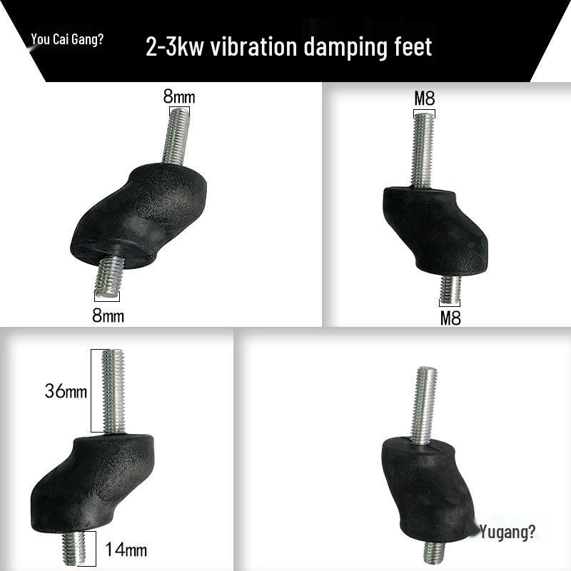 Gasoline Generator Vibration Damping Accessories: Rubber Foot Pads and Anti-Vibration Mounting Brackets for 5kw, 3kw, and 8kw Models.