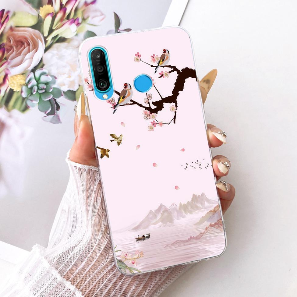 Transparent For Huawei P30 Lite Case Cover Cute Cat Fashion Butterfly Funny Painted Casing MAR-L01A MAR-L21A MAR-LX1A