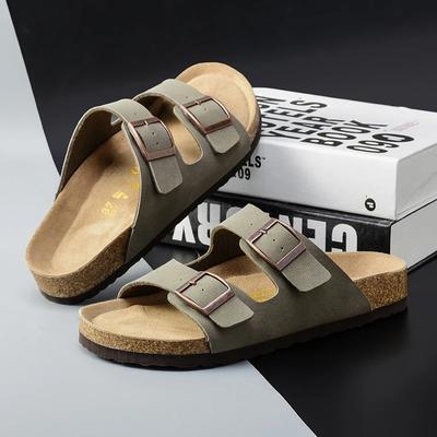 Chanclas de corcho de moda para hombre, sandalias de exterior de alta calidad, zapatos cómodos de diseñador para caminar, sandalias de playa, mocasines.