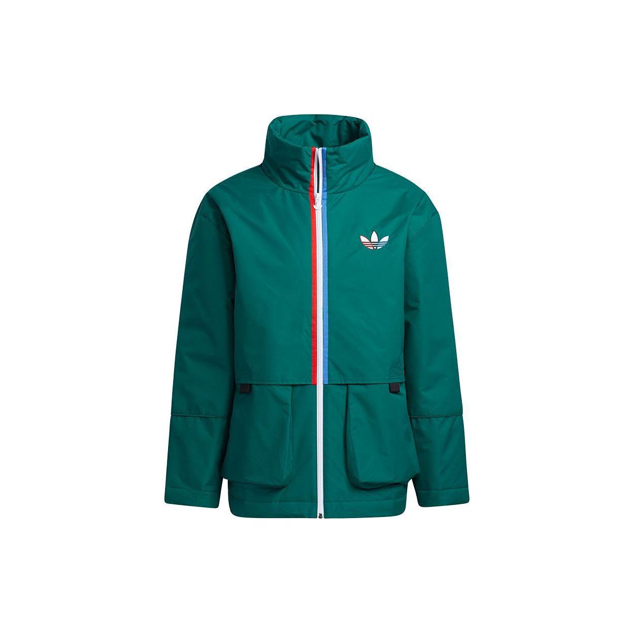 adidas Originals 3D Trefoil 3-Stripes Track Jacket Green White H15935 XL