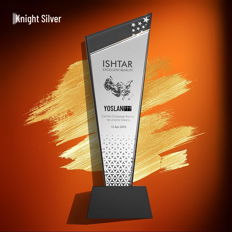 Premium Crystal Glass Trophy for Employee Excellence Awards and Company Competitions