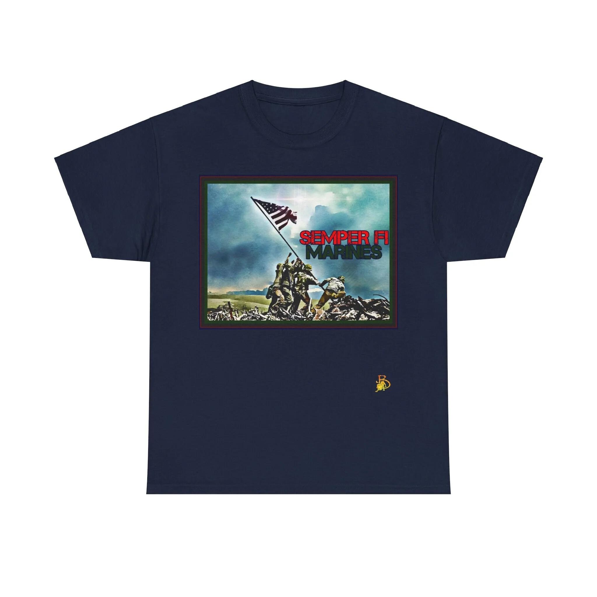 Planting Flag At Iwo Jima Heavy Cotton T Shirt S разноцветный
