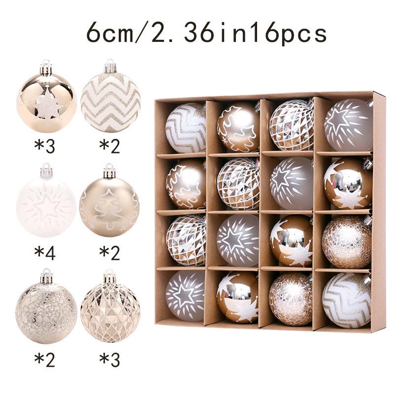 6cm Electroplated Shiny Irregular Christmas Tree Ball Set