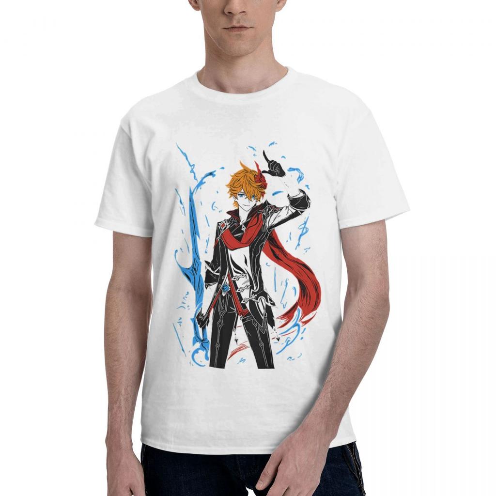 Tartaglia Genshin Impact 100 Cotton Casual Breathable Confortable Cute Funny Mens TShirts Funny Shirt