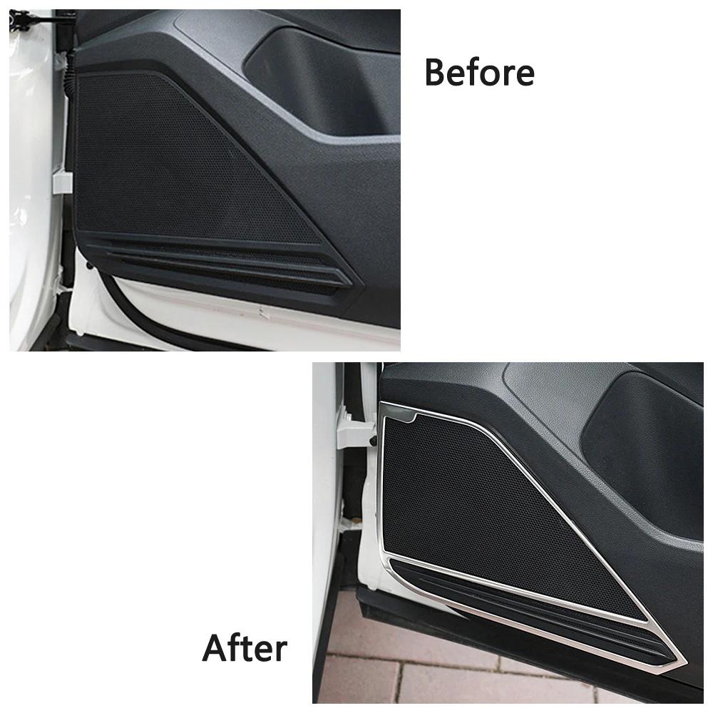 Für Volkswagen VW Tiguan MK2 2017-2019 Innentürlautsprecher Audioringabdeckung Soundrahmenverkleidung Edelstahlaufkleber