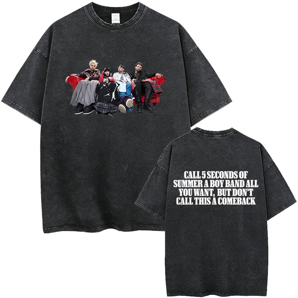 Washed Vintage 5 Seconds of Summer Everyones A Star World Tour 2026 Tshirt Men Women Clothing Pop Punk Rock Harajuku T Shirts