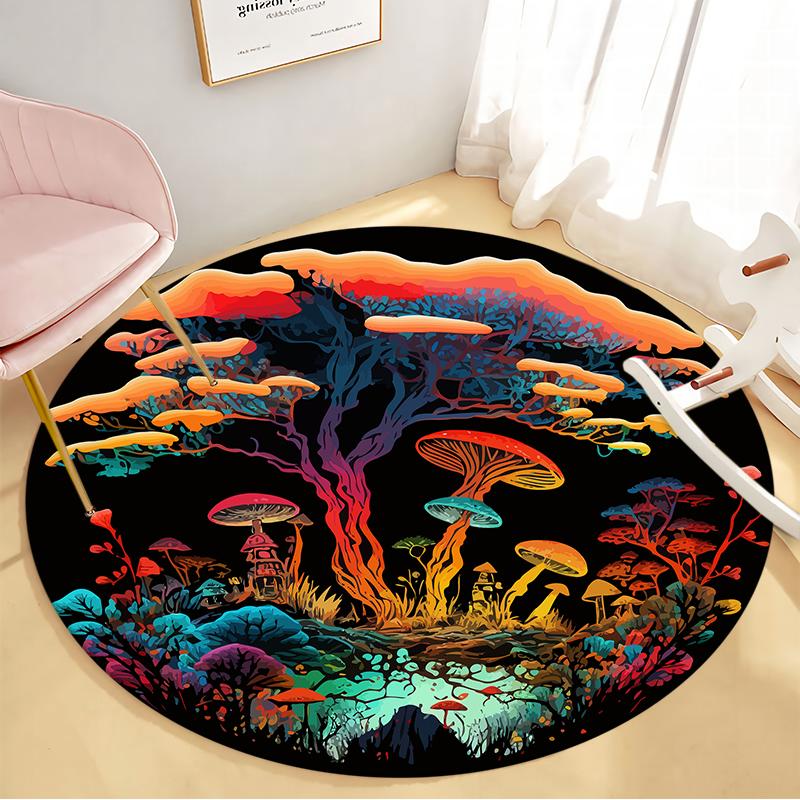 Round Flannel Carpet Living Room Decoration Rugs Luxury Bedroom Decor Carpets Washable Lounge Rug Non-slip Floor Mat Area Rug