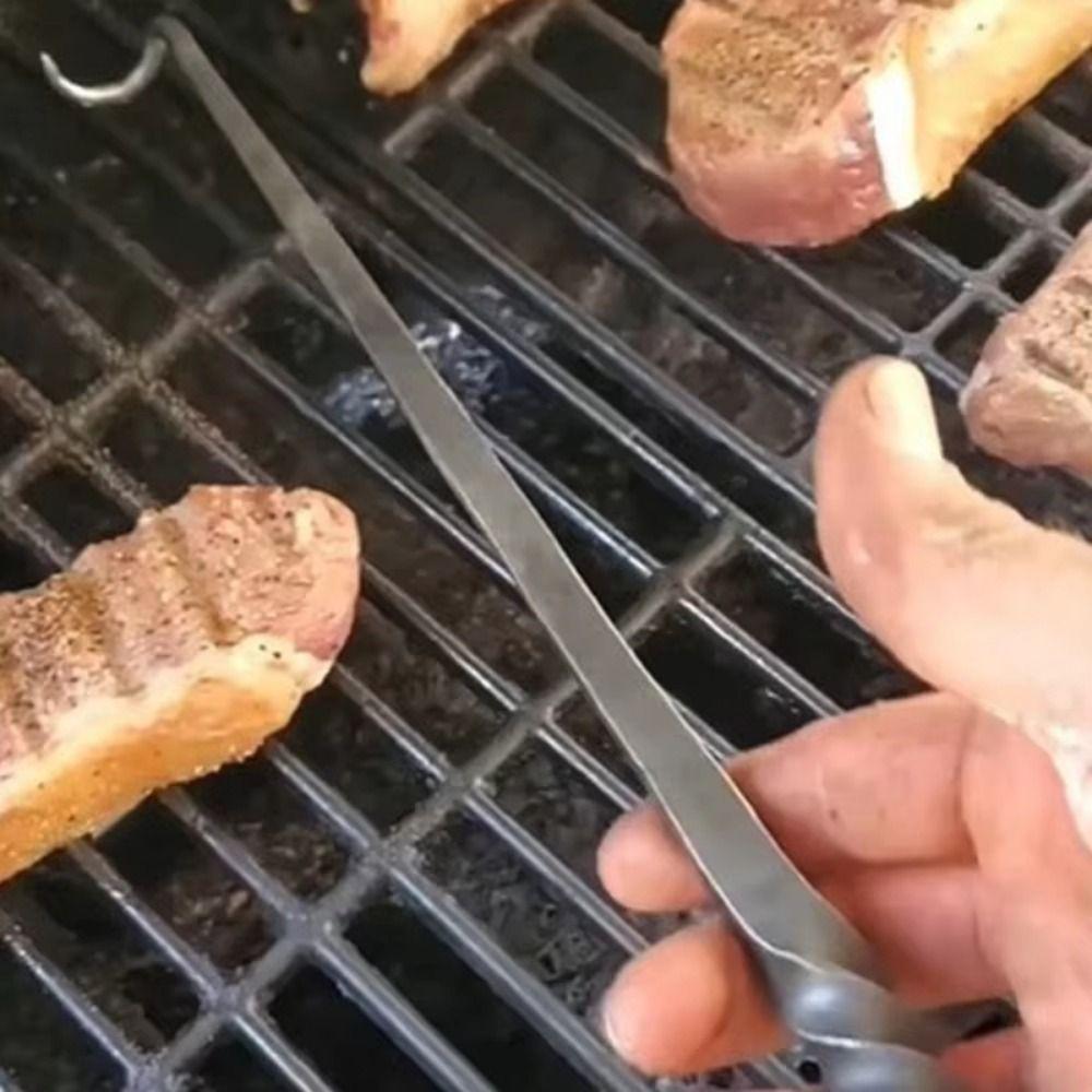 Reusable BBQ Food Flipper Long Handle Grilling Steak Turner Practical Barbecue Turner Hook Kitchen