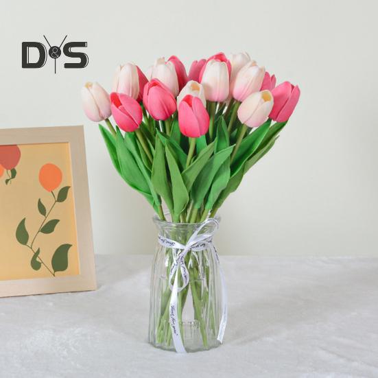 10 Stück künstliche Tulpen mit Stiel, realistisch, für Zuhause, Büro, Tischdekoration, Hochzeit, Kunstblumenzweig, künstliche Blumenarrangement, Dekoration, Foto