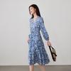 SOFSIL 2026 Spring Patchwork Floral V-Neck Midi Dress