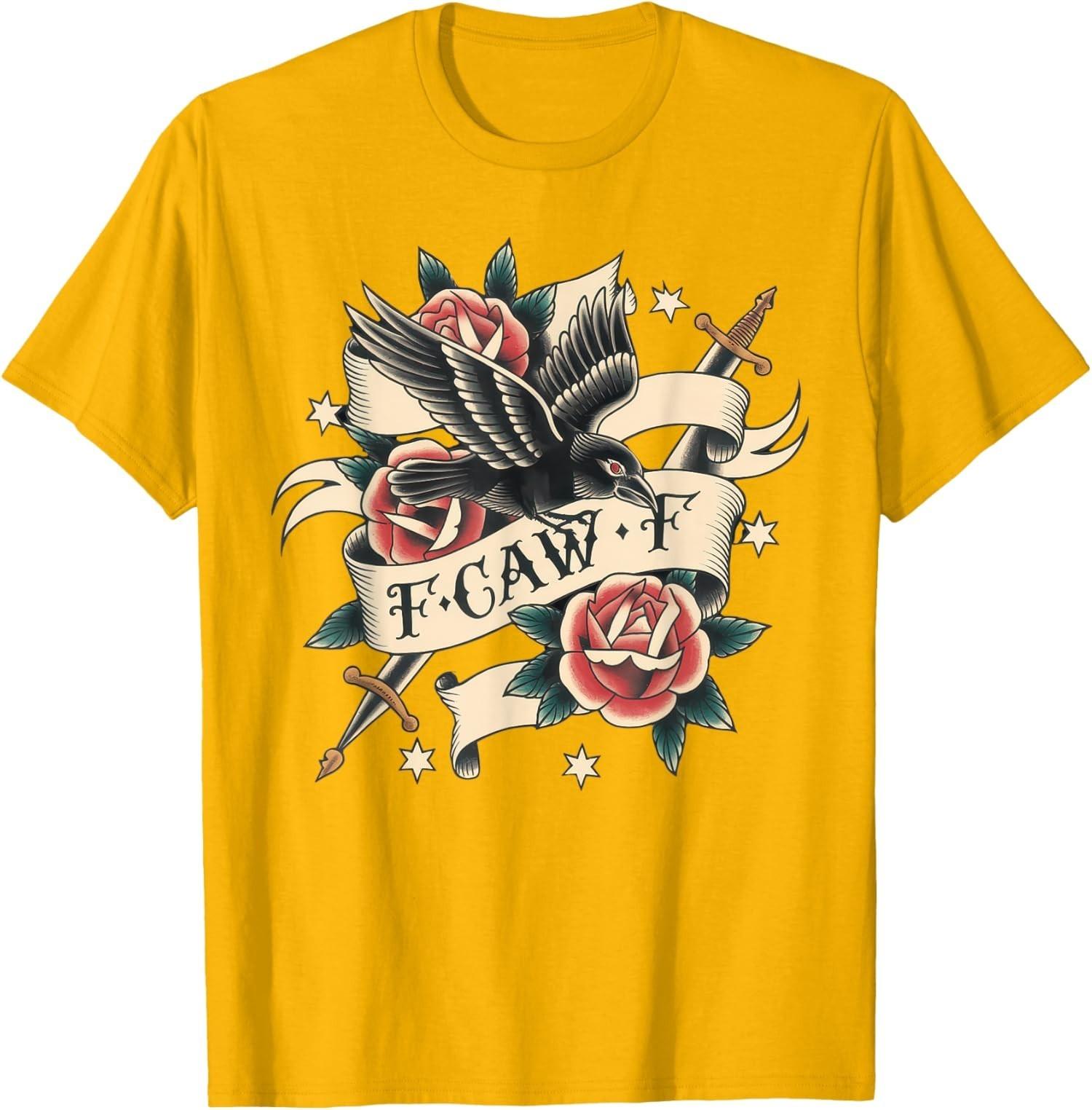 F-Caw-F Funny Black Crow Raven Gothic Bird Humor Unisex T-Shirt L