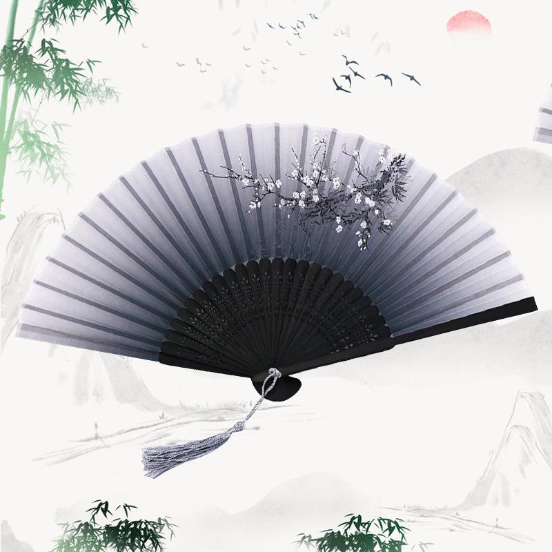 

1pc Bamboo Hand Fan Multi-colored Foldable Vintage Chinese Style Home Decor Handheld Folding Fan for Church Wedding Party Gifts