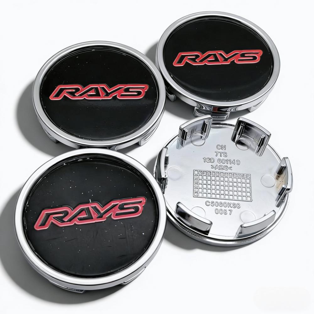 4 szt. 58 mm 53 mm Kołpaki Środkowe Kół Samochodowych Z Logo Rays Emblemat Odznaka Osłony Środkowe Piast Kół Pokrowiec Przeciwpyłowy Środka Felgi Zamienne Akcesoria Piast