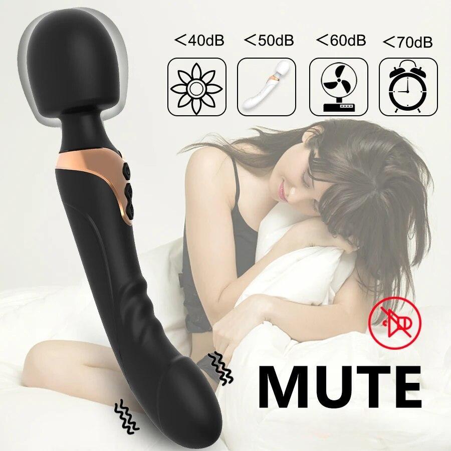 Kraftig Dildoer Vibrator Dobbel motor silikon stor størrelse Wand G-Spot Massasjer Sexleketøy For Par Klitoris Stimulator for Voksne