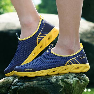 Men's Mesh Slip-on Shoes Breathable Hollow Sole Lightweight Casual Summer Footwear