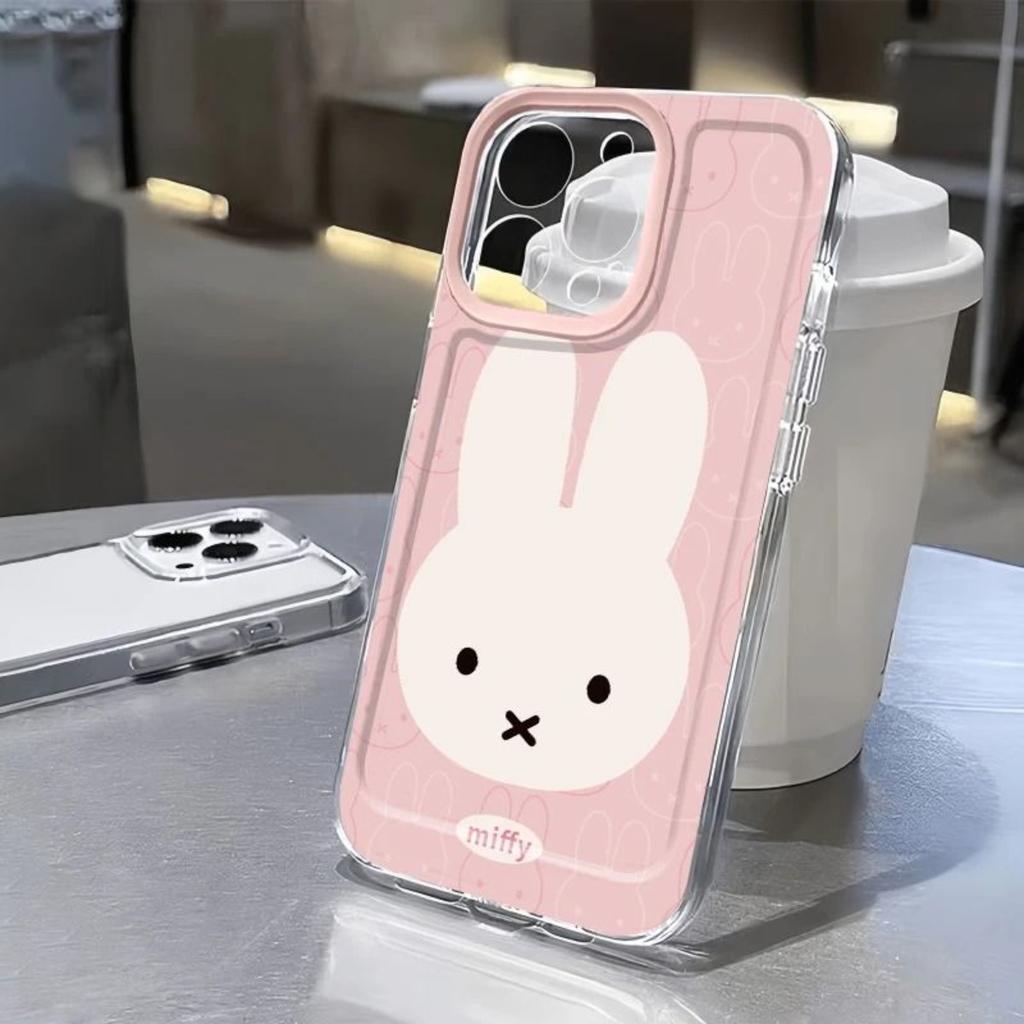 Kawaii Miffy Rabbit Phone Case Is Suitable for 16PROMAX 15 Transparent 14 Simple 13 Soft Cartoon Cute Case 12/11