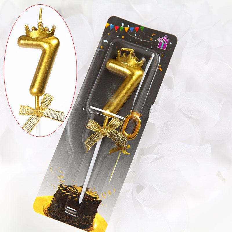 Číslo 0-9 Narozeninové svíčky na dort Zlatá koruna Svíčky Dezert Dekorace Narozeninový dort Digitální svíčky Příslušenství