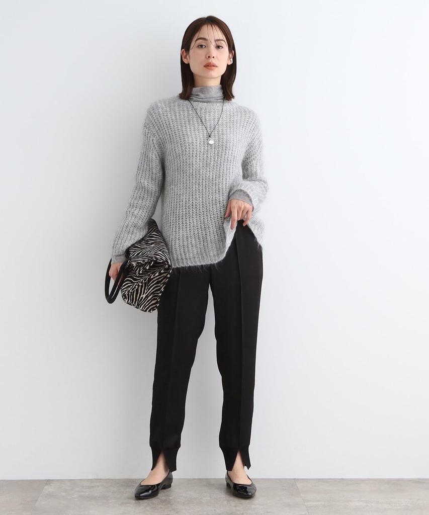 INDIVI Hairy Loose Knit 12719432 Light Gray Size 38 Knitwear/Sweater [Washable/Mohair Blend] Lamé Women's (011) (M)