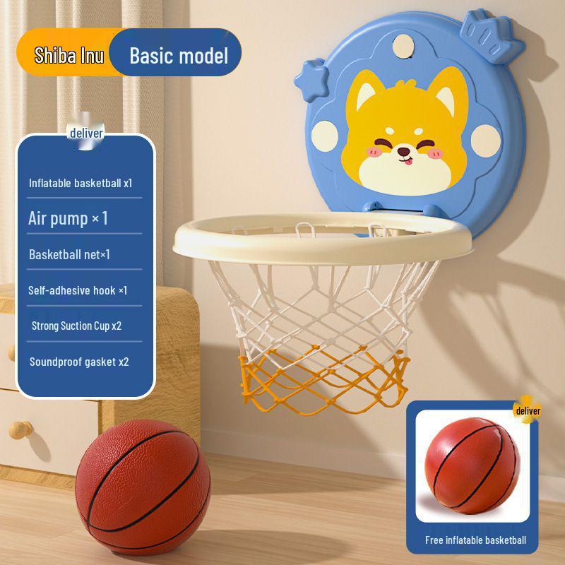 

Children s No-Drill Indoor Basketball Hoop with Silent Ball, Easy Install