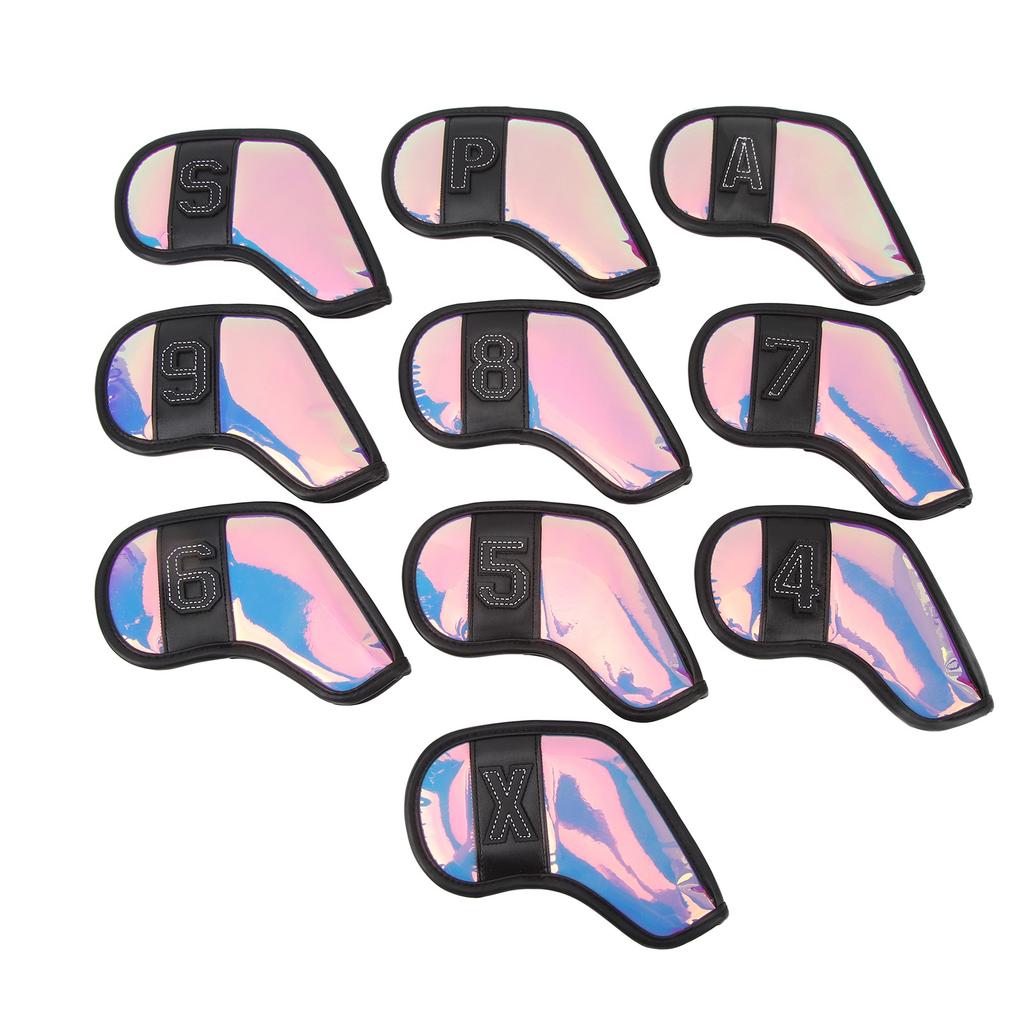 10 PCS Golf Club Head Covers PU Fabric Surface Stylish Impact Proof Scratch Proof Golf Iron Covers