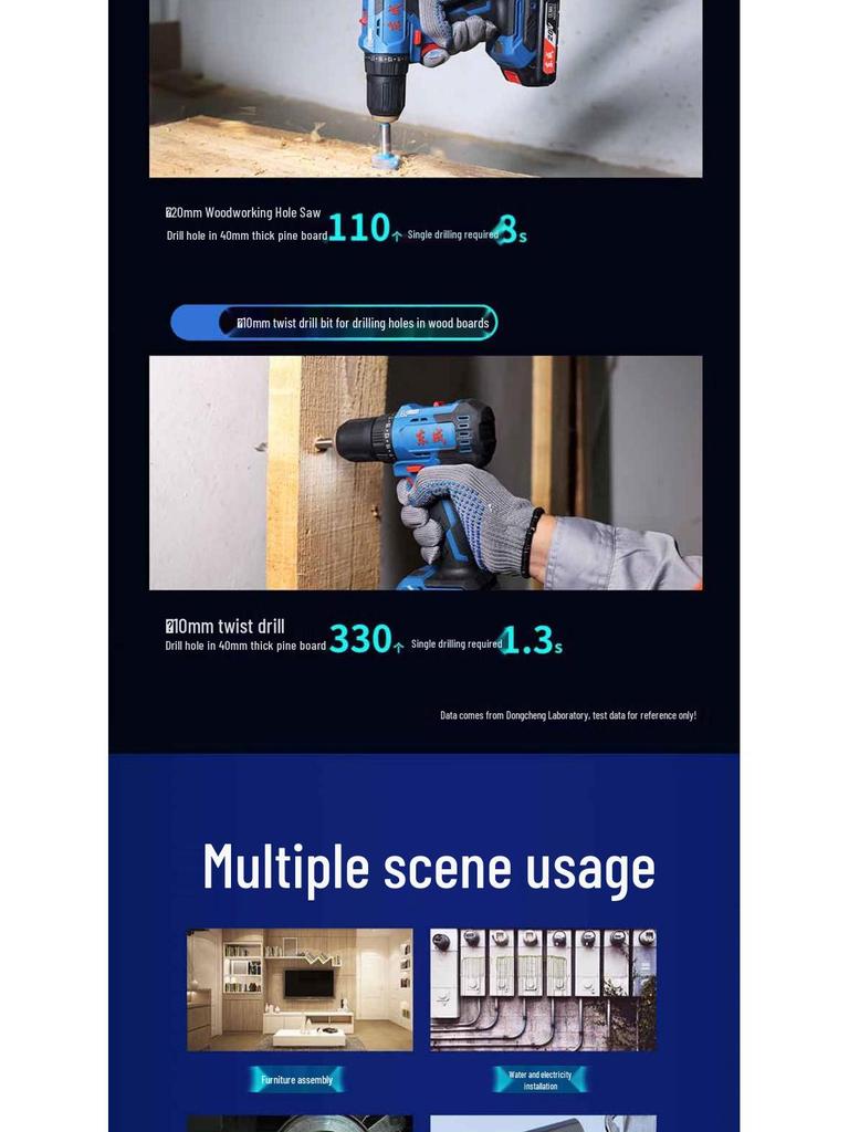 Dongcheng 20V Brushless Cordless Drill & Electric Screwdriver With Rechargeable Lithium Battery (DCJZ2050A)