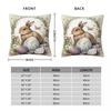 Spring Easter Bunny Eggs Square Pillow Cases Cushion Covers Awesome Zipper Decorative Pillowcover for Sofa 45*45cm