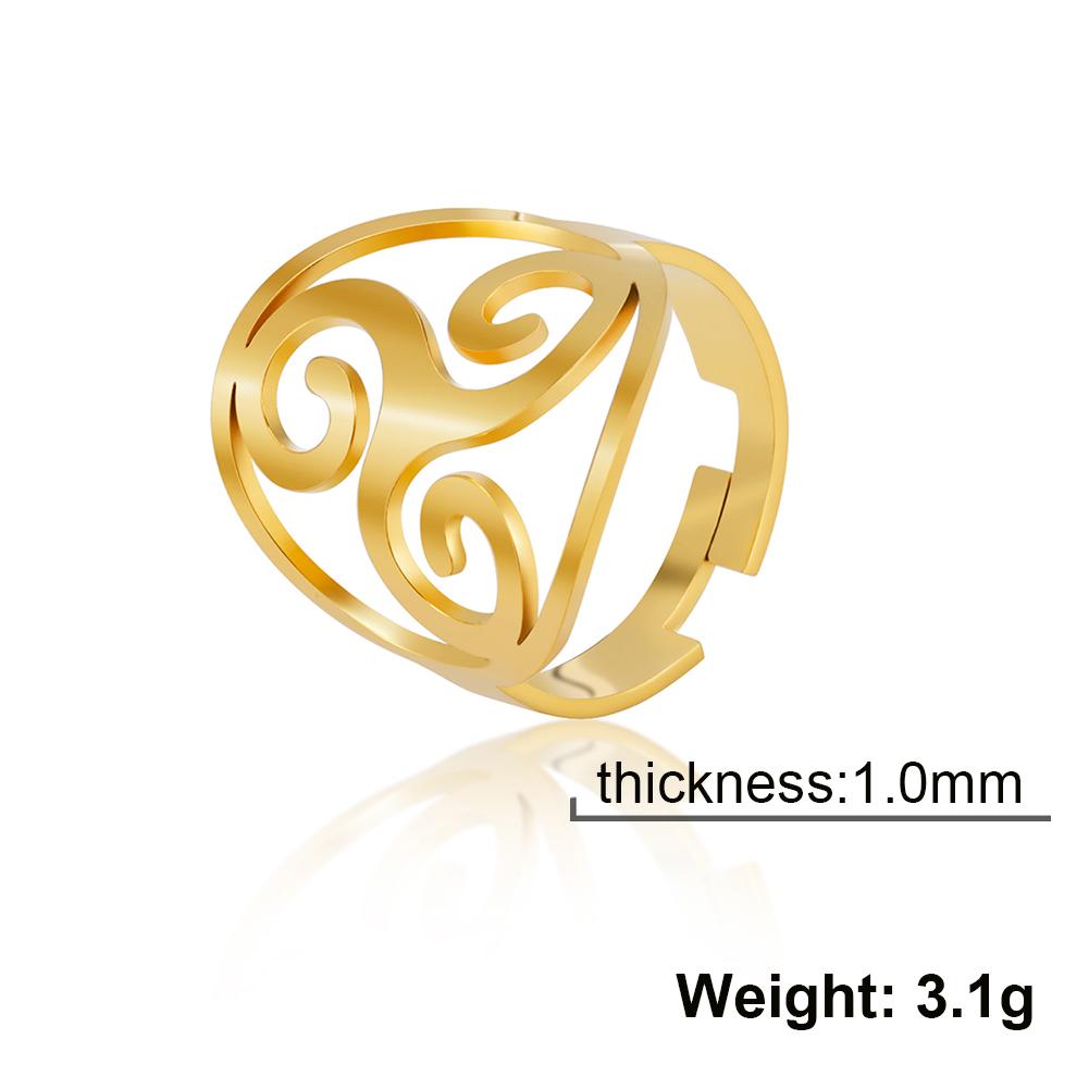 Triskele Triskelion Ring Stainless Steel Adjustable Triple Spiral Amulet Finger Rings Jewelry Gift for Women