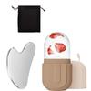 Ice Face Roller & Stainless Steel Gua Sha Tool Set, Facial Massager Ice Roller Skin Care Tool Beauty Set Lifting Contouring Tool
