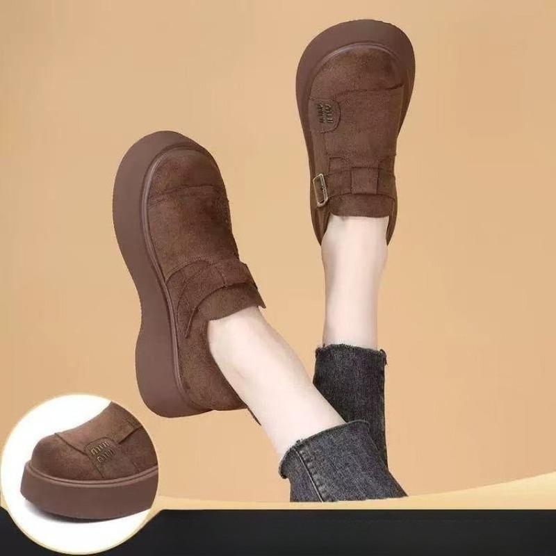 A New Style of Fashionable Shoes for The Lazy, Soft-soled, Height-increasing, Thick-soled Retro Single Women's Shoes
