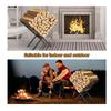 ABQ X-shaped firewood rack for storing fireplace wood, outdoor heavy-duty log stacking rack storage rack