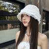 Summer Fisherman Hat Fresh Ruffle Leaf-Lying Hollow Fisherman Hat Beach Sunscreen Hood Girl Trendy
