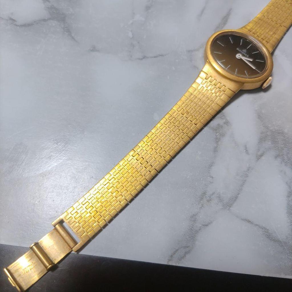 Used Luxury Carl F. Bucherer Gold Dial Ladies Manual Winding Genuine Bracelet