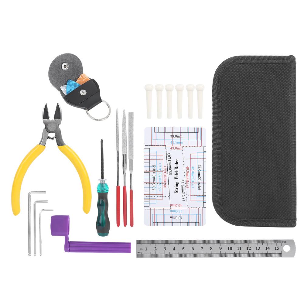 22Pcs Set Metal Guitar Repairing Maintenance Tool Kit Musical Instruments Accessory