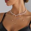Light luxury retro baroque imitation pearl necklace ins less style necklace holiday gift