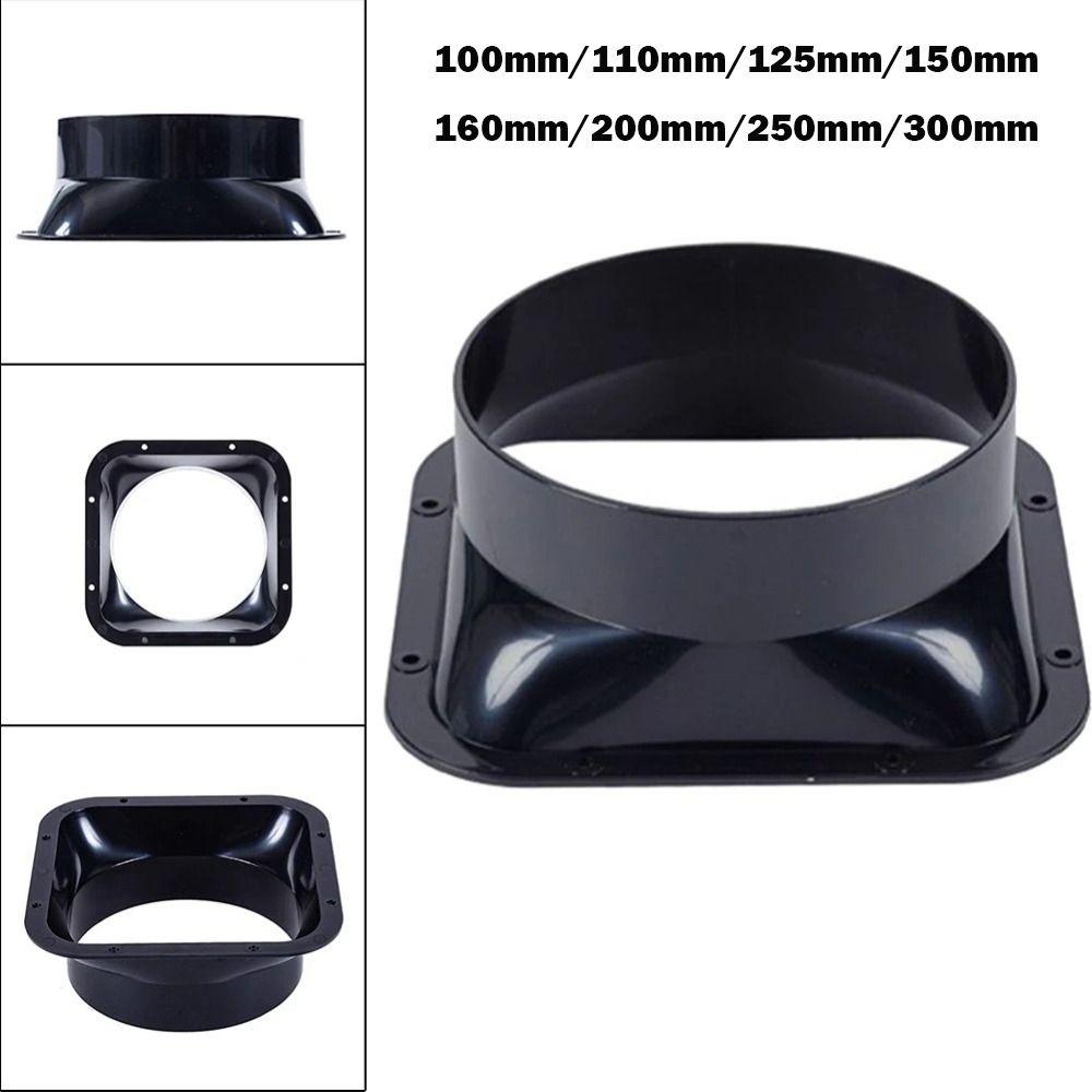 ABS Wall Flange Connector Black Vent Pipe Adapter Exhaust Pipe Connector  Ventilation Pipe