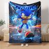 Custom Name Sonic Theme Printed Blanket Perfect For Couch Bed Travel Outdoor Use Machine Washable Cozy Durable