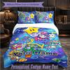 Personalized 3Pcs Bedding SetSuper Mario Custom Text Duvet Cover Pillowcase Set Bedroom Gift
