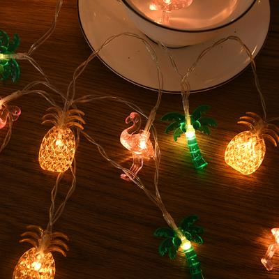 1.5M Flamingo Pineapple LED String Light Summer Tropical Hawaiian Party Decoration Palm Tree Fairy Light Garland Beach Wedding