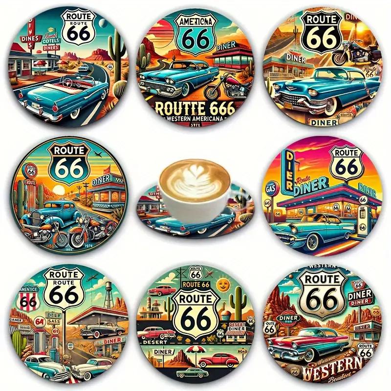 8PCS 10cm Wooden Coaster Tea Coffee Cup Pad Heat Resistant Round Bowl Teapot Mat Wood Placemats Coasters for Home Kitchen Decor