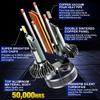 2 stk H7 H4 LED Canbus Bilfrontlyspærer 200W 50000LM H1 H8 H9 HB3 9005 HB4 9006 H11 LED-pære 4 Kobberrør Auto Turbo Lampe for VW Ford 6500K