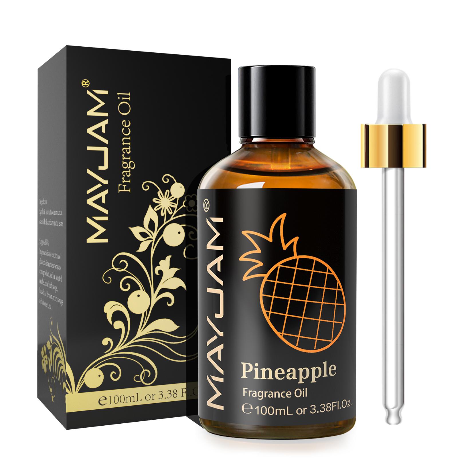 

MAYJAM 100ML/3.38FL.OZ Ароматні олії, Ефірні олії вишні, манго, кокоса та ванілі для ароматерапії Дифузори Спа Йога Мило Виготовлення свічок Pineapple