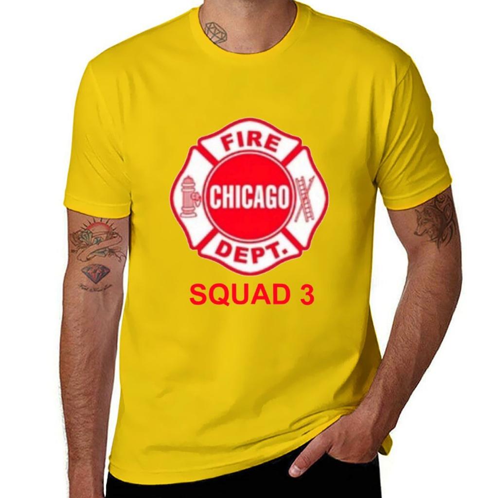 Chicago Fire Squad 3 E T-Shirt heavyweights Aesthetic clothing mens clothes