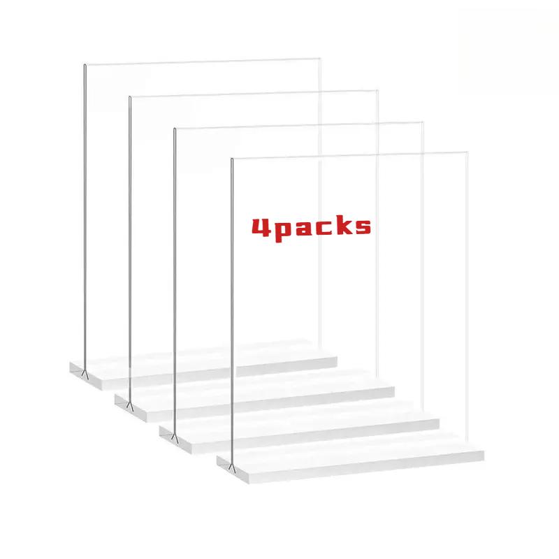 

4 Pieces A5 148x210mm Clear Table Acrylic Sign Holder Stand Plastic Picture Paper Card Flyer Holder Restaurant Menu Holder Stand