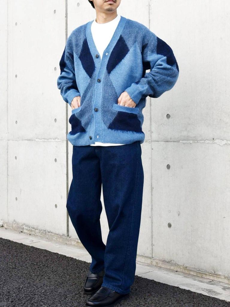 SHIPS Strickjacke mit zotteligem Muster für Damen und Herren, 2023AW, Blau, Größe S (716460004)